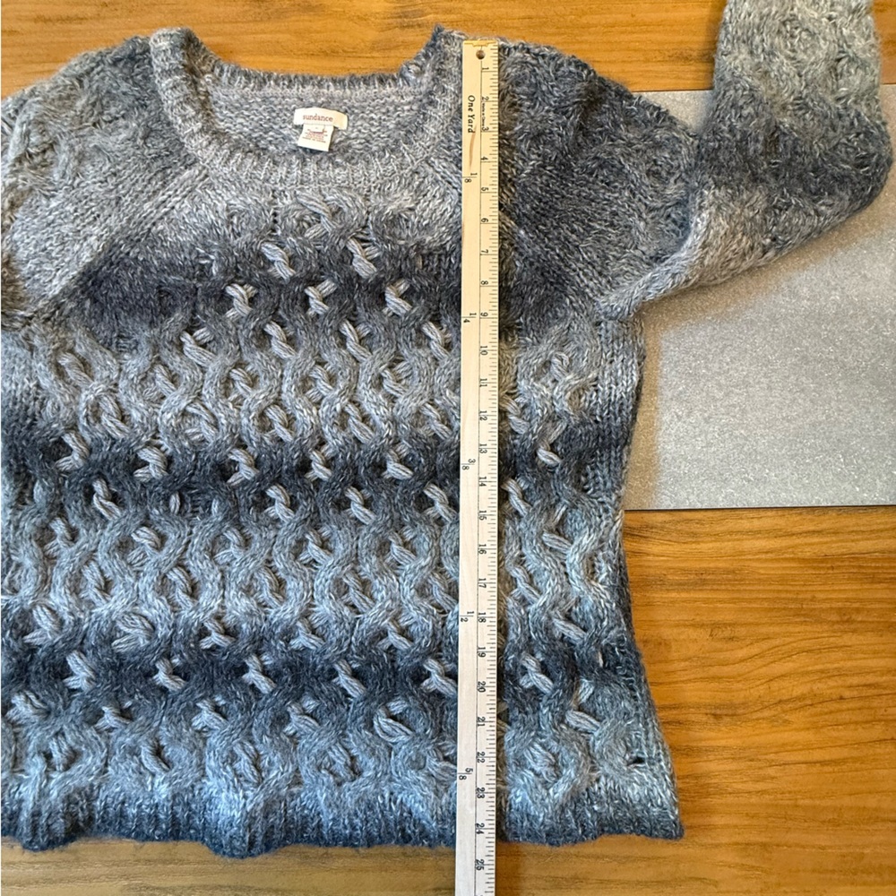 Sundance Gradient Gray Wool Blend Knit Sweater Size Large - Picture 11 of 11